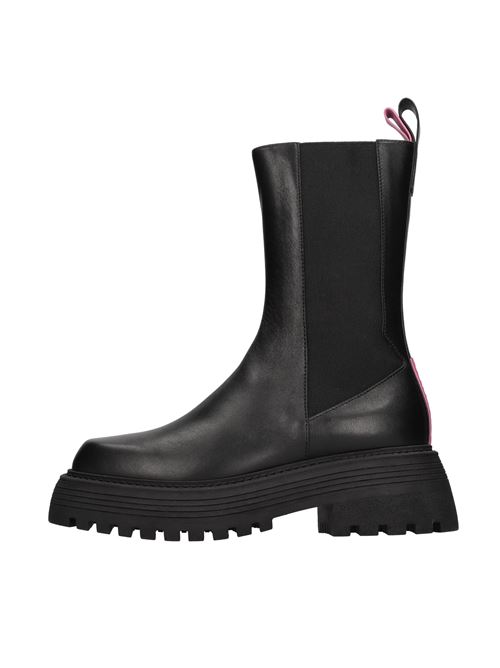 Stivaletti Tokio 020 in pelle e tessuto 3JUIN | TOKIO 020 KOMBAT OXFORDNERO-ROSA